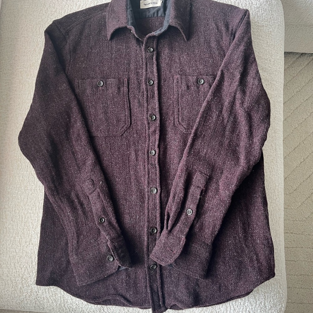 Taylor Stitch the Service Shirt in Port Melange Wool